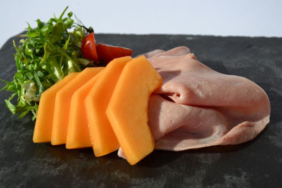 Emince melon et jambon blanc